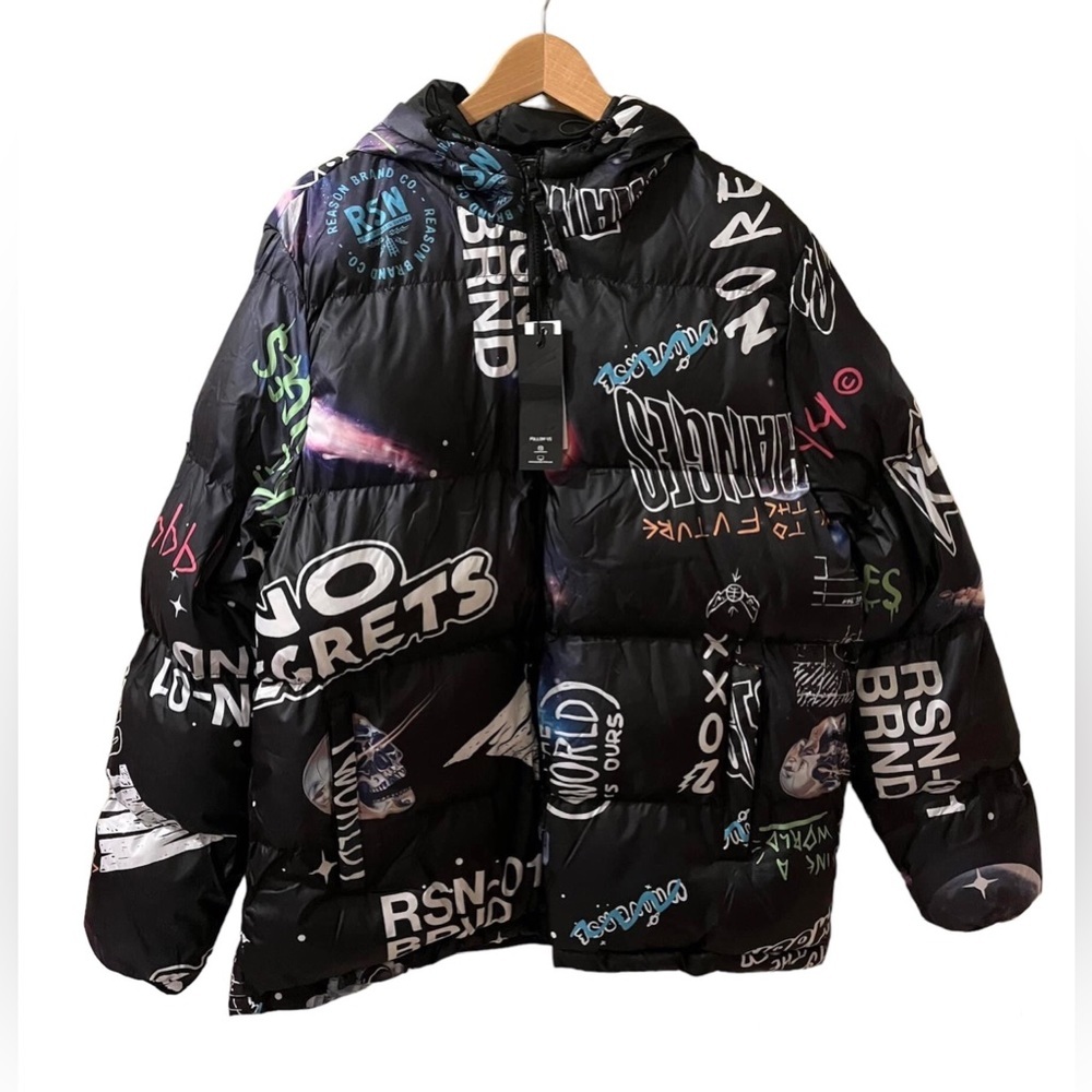 NEW Reason Jacket Adult XXL Zip Puffer Parka Coat Casual Mens
